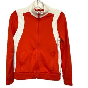 Tory Sport Tennis Jacket Orange and White Knit Track Size S Dated 2019 Bright